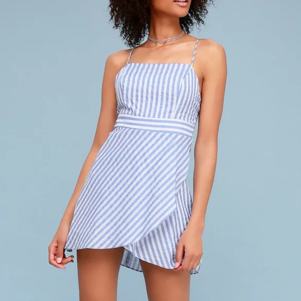 Lulu’s Blue and White Striped Sundress